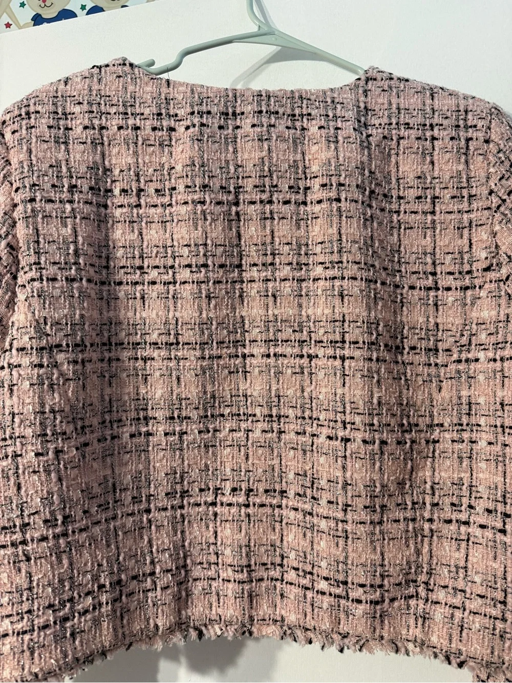 Women's Pink Tweed Crop Jacket - Picture 2 of 4